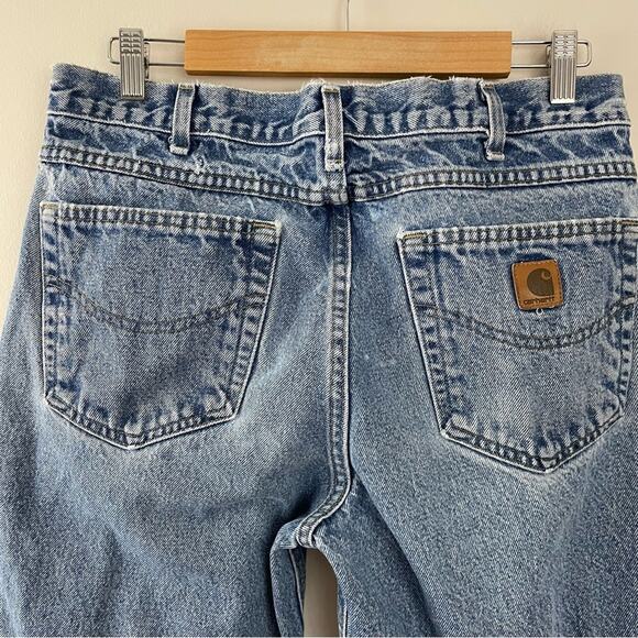 Carhartt Distressed Thrashed Destroyed Bleached traditional fit jeans mens 34 - Picture 8 of 11